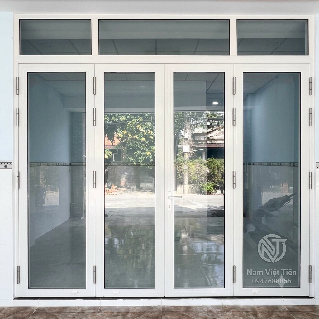 cửa nhôm xingfa mở quay 4 cánh mặt tiền nhà phố cửa nhôm xingfa mở quay 4 cánh mặt tiền nhà phố