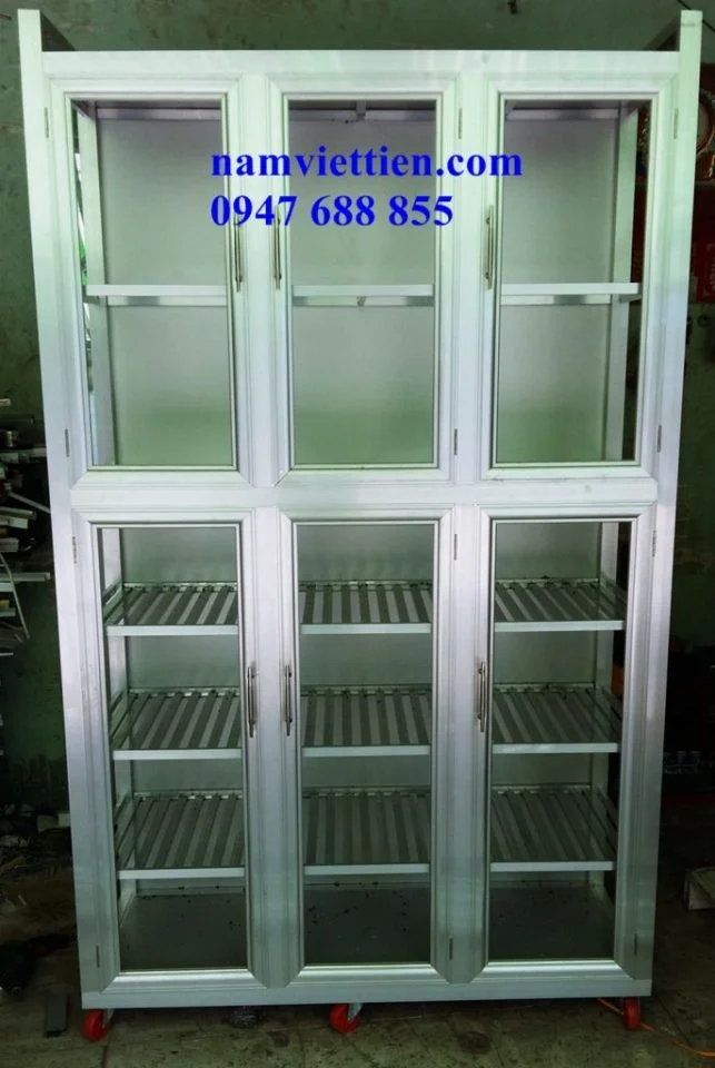 tủ để bát đĩa bằng gỗ tủ chén nhôm kính đà nẵng
