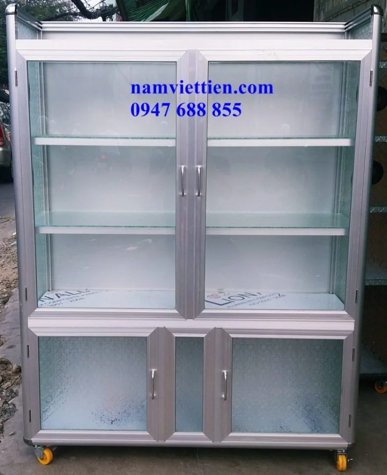 chạn đựng bát đĩa tủ nhôm kính đựng bát đĩa