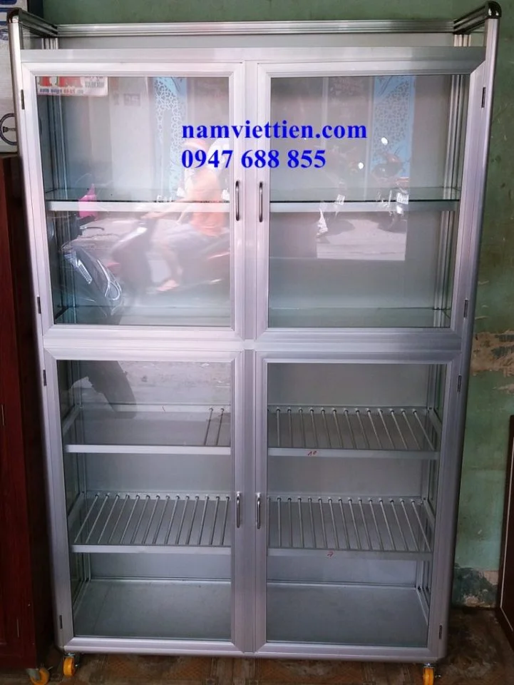 tủ đựng cốc chén inox thanh lý tủ nhôm đựng chén