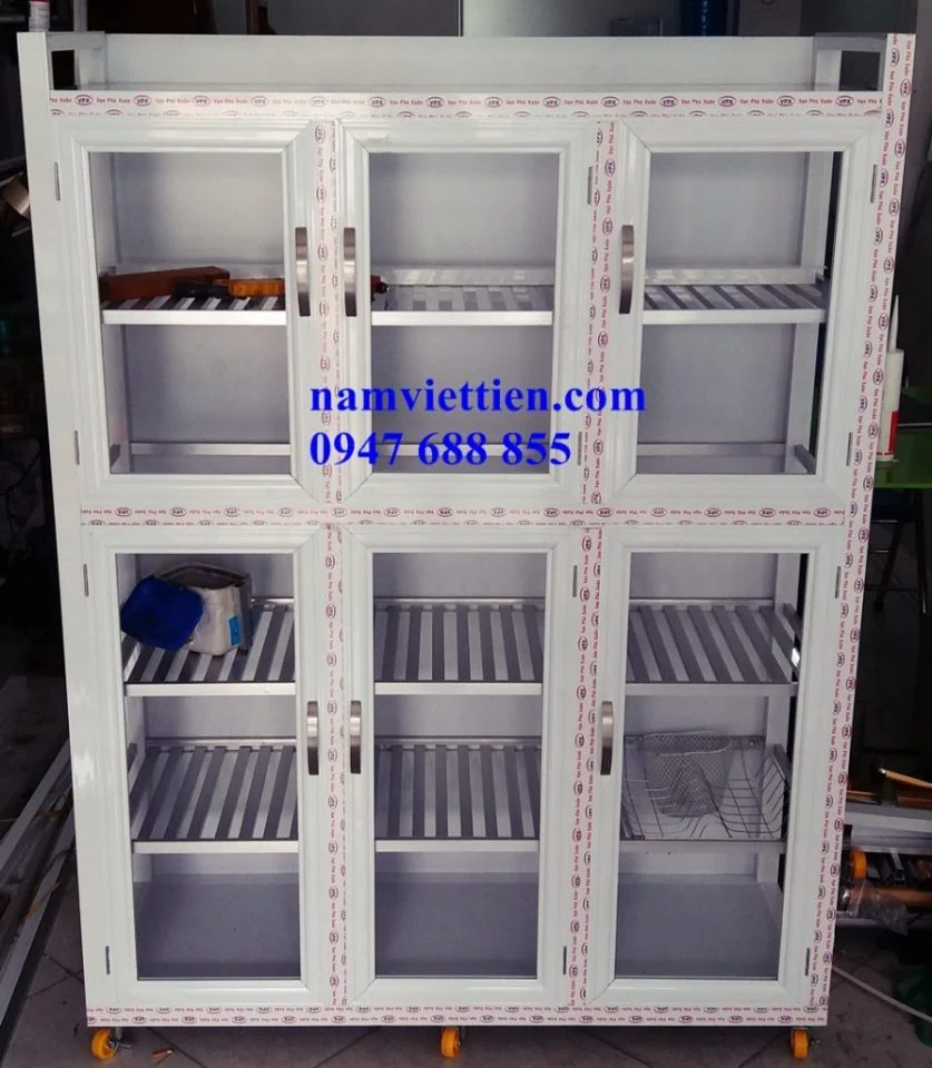 Tủ nhôm kính đựng chén bát cao cấp Thanh lý tủ chén bát nhôm kính tphcm