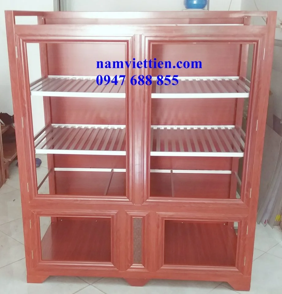 tủ bếp nhôm kính cao cấp mẫu tủ bếp nhôm kính vân gỗ