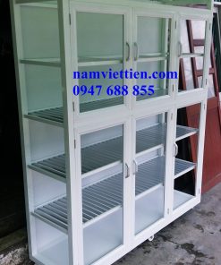 Tủ đựng chén nhôm kính cao cấp