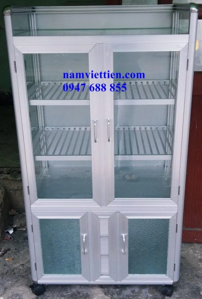 tủ chén nhôm kính giá rẻ