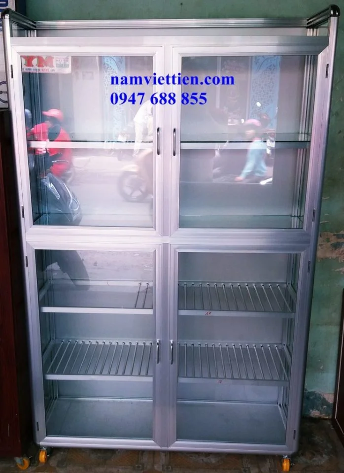 mẫu tủ nhôm kính