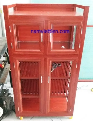 tủ chạn bát nhôm kính