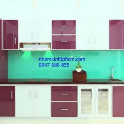 Làm tủ bếp nhôm kính giá rẻ HCM